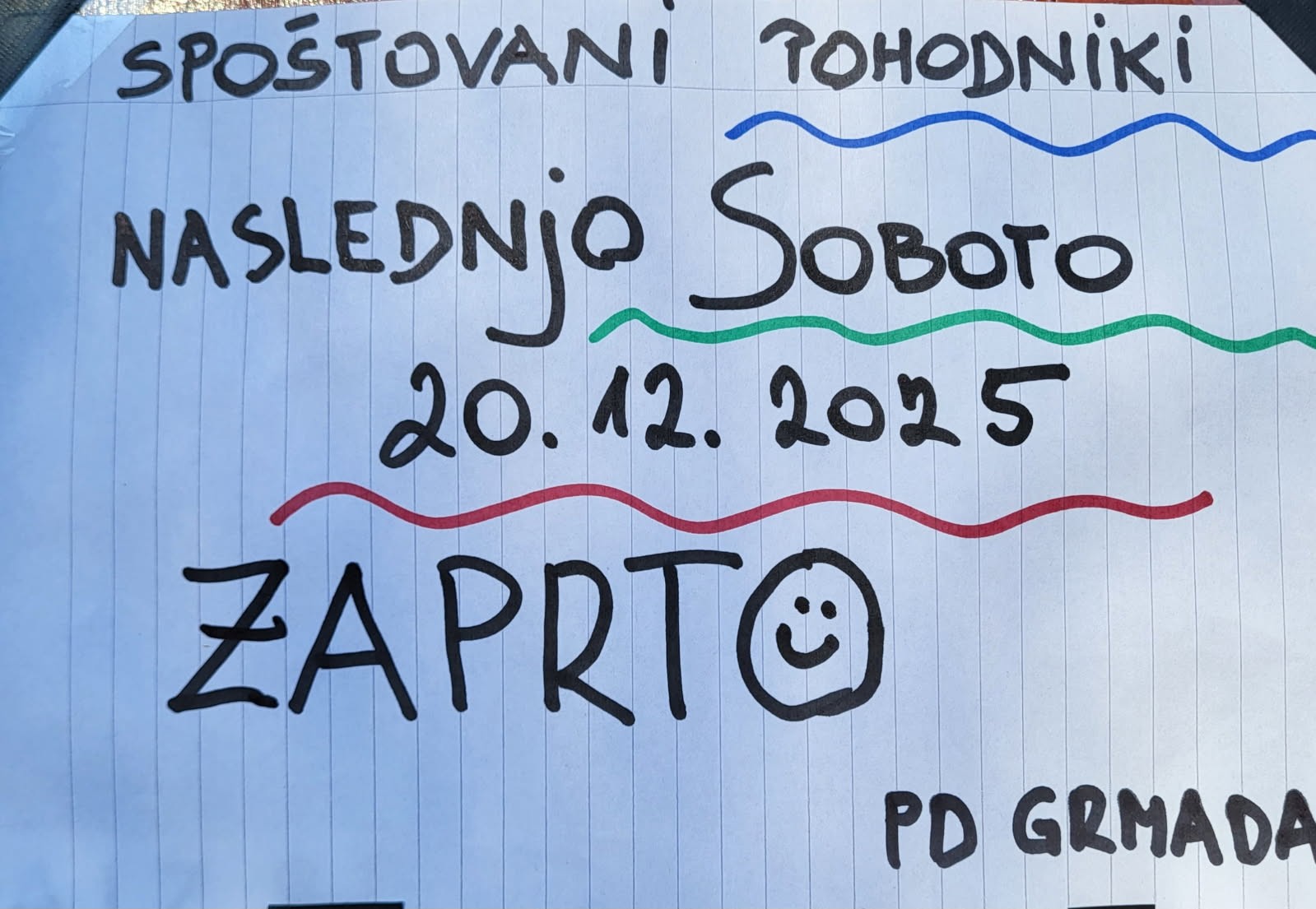 V soboto, 20.12.2025, bo Pečovniška koča zaprta